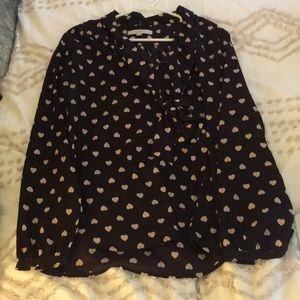 Heart patterned LOFT blouse